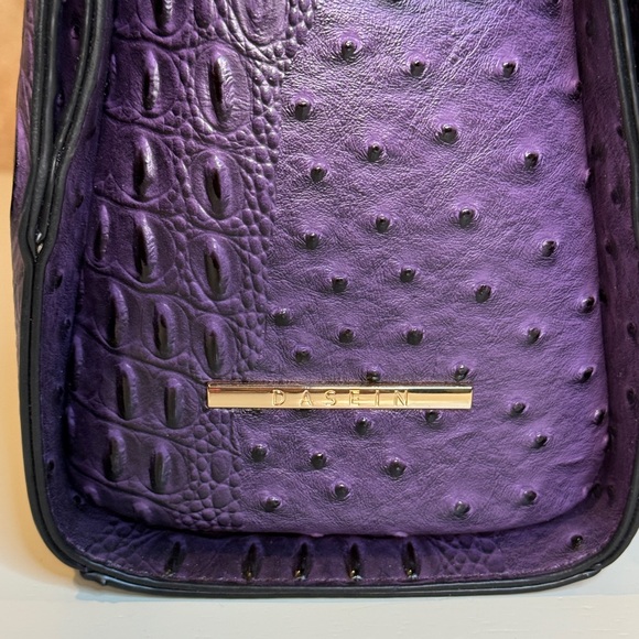 Dasein Satchel Tote Purple Vegan Ostrich